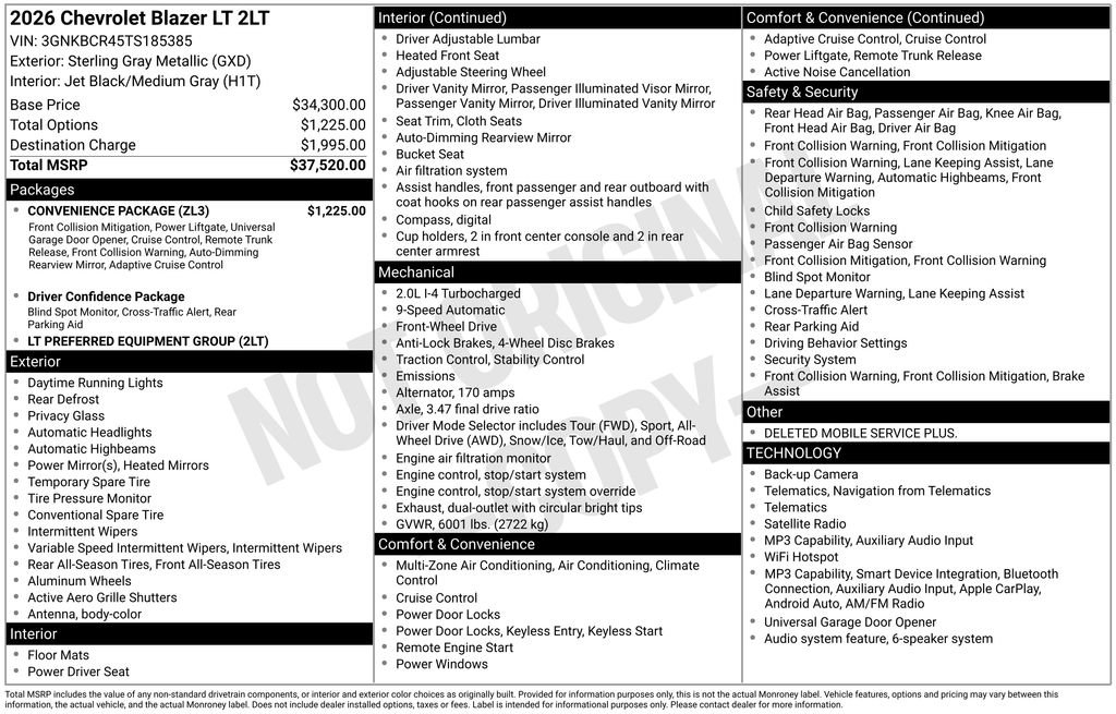 New 2026 Chevrolet Blazer LT w/ Convenience Package