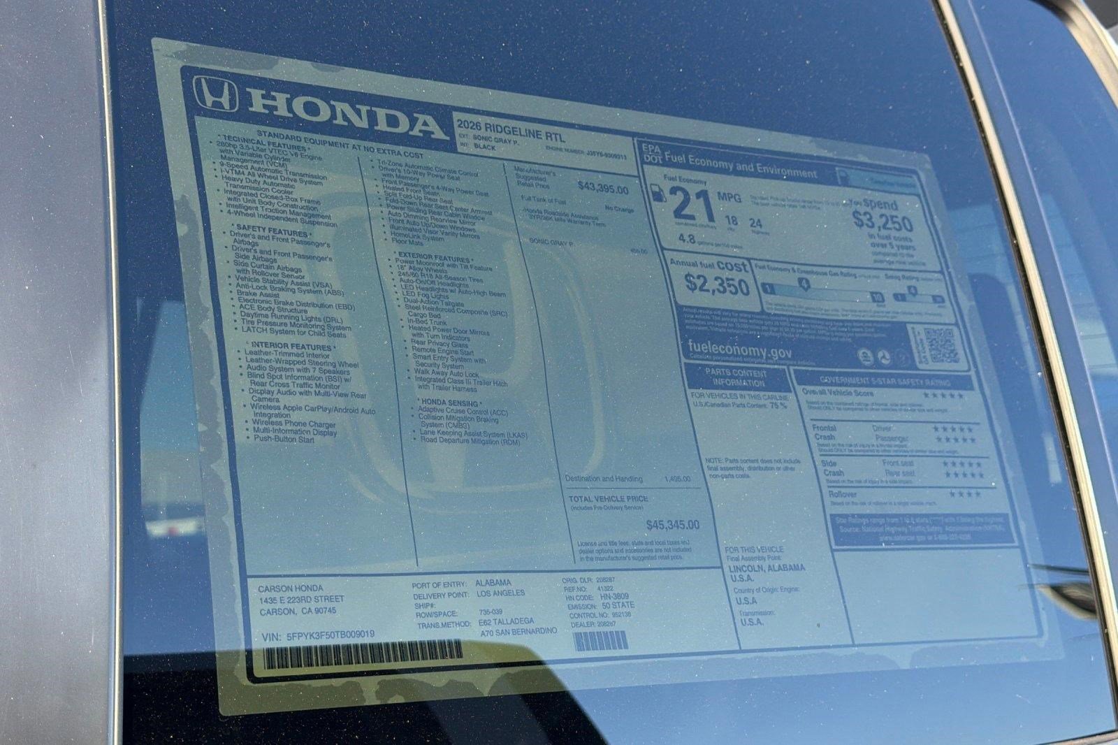New 2026 Honda Ridgeline RTL image 32