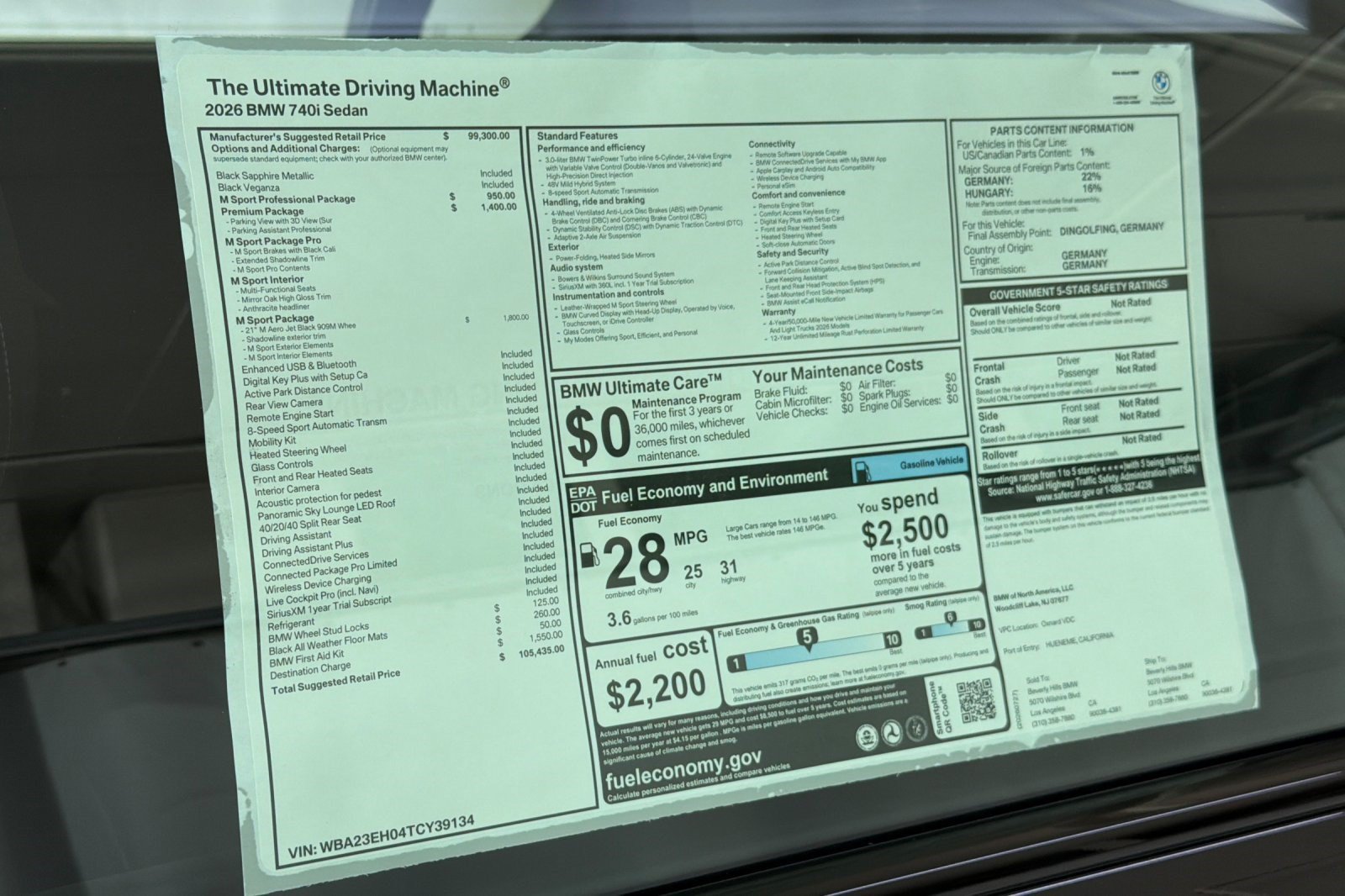 New 2026 BMW 740i w/ Premium Package RWD image 29