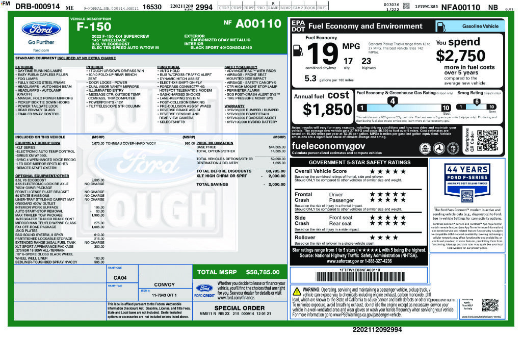 Certified 2022 Ford F150 XLT w/ Equipment Group 302A High AWD/4WD image 34