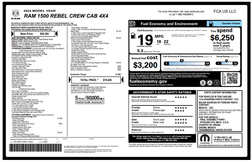 Used 2024 RAM 1500 Rebel w/ Rebel Level 2 Equipment Group AWD/4WD image 3