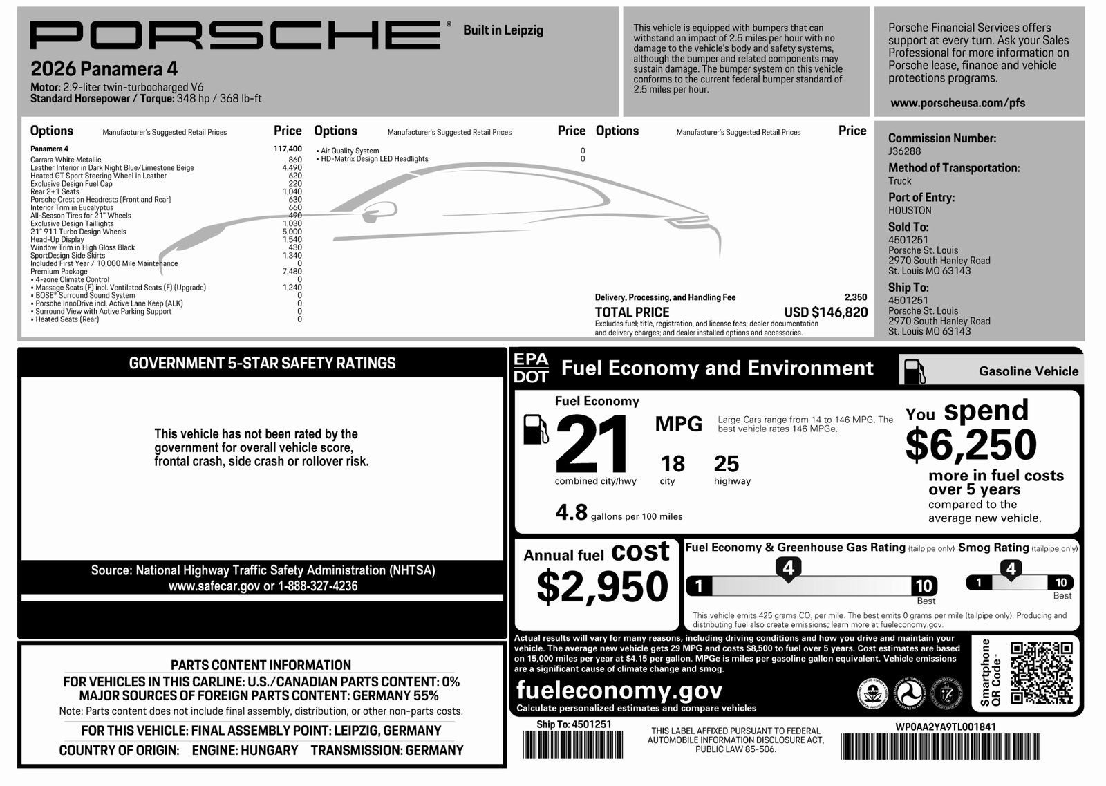 New 2026 Porsche Panamera 4 AWD/4WD image 56