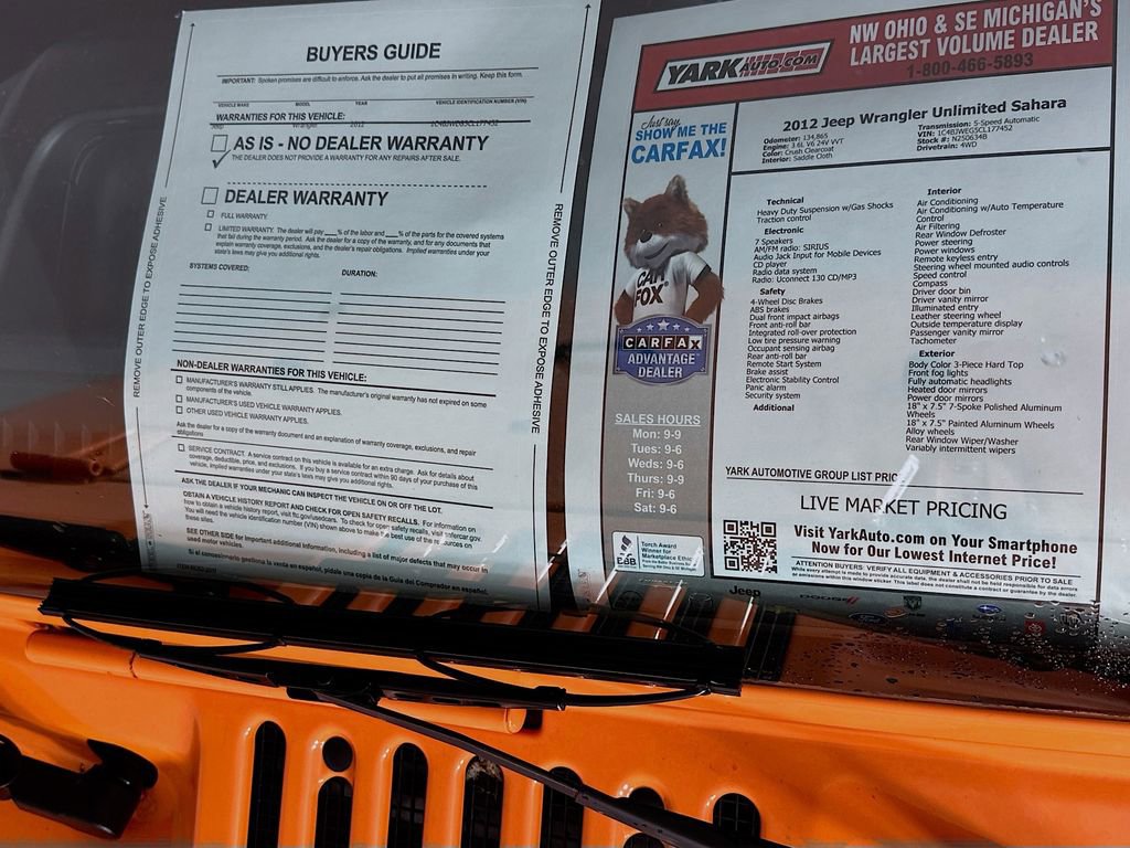 Used 2012 Jeep Wrangler Unlimited Sahara w/ Connectivity Group image 13