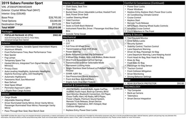 Used 2019 Subaru Forester Sport w/ Popular Package #2 image 10