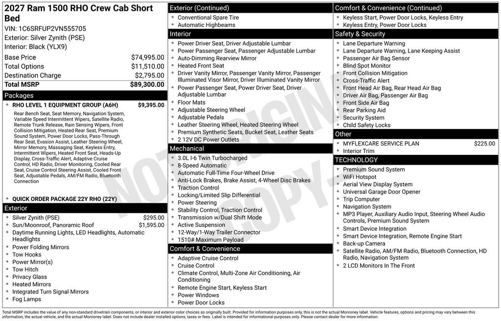 New 2027 RAM 1500 RHO w/ RHO Level 1 Equipment Group AWD/4WD image 46