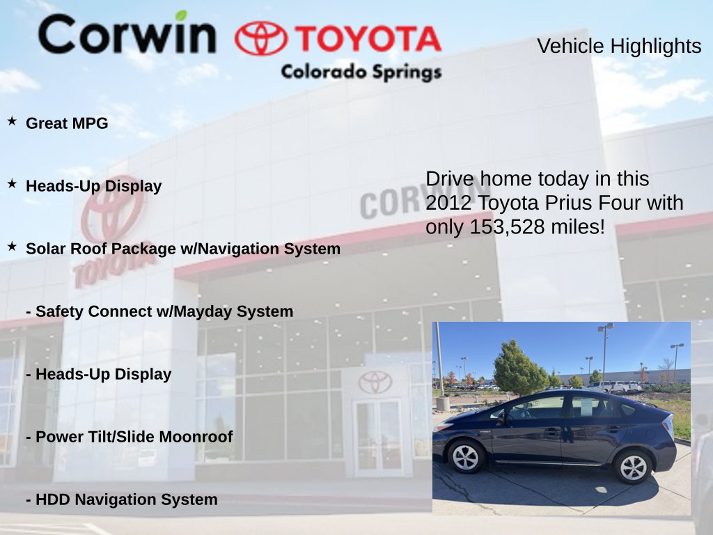 Used 2012 Toyota Prius Four w/ Deluxe Solar Roof Pkg FWD image 6