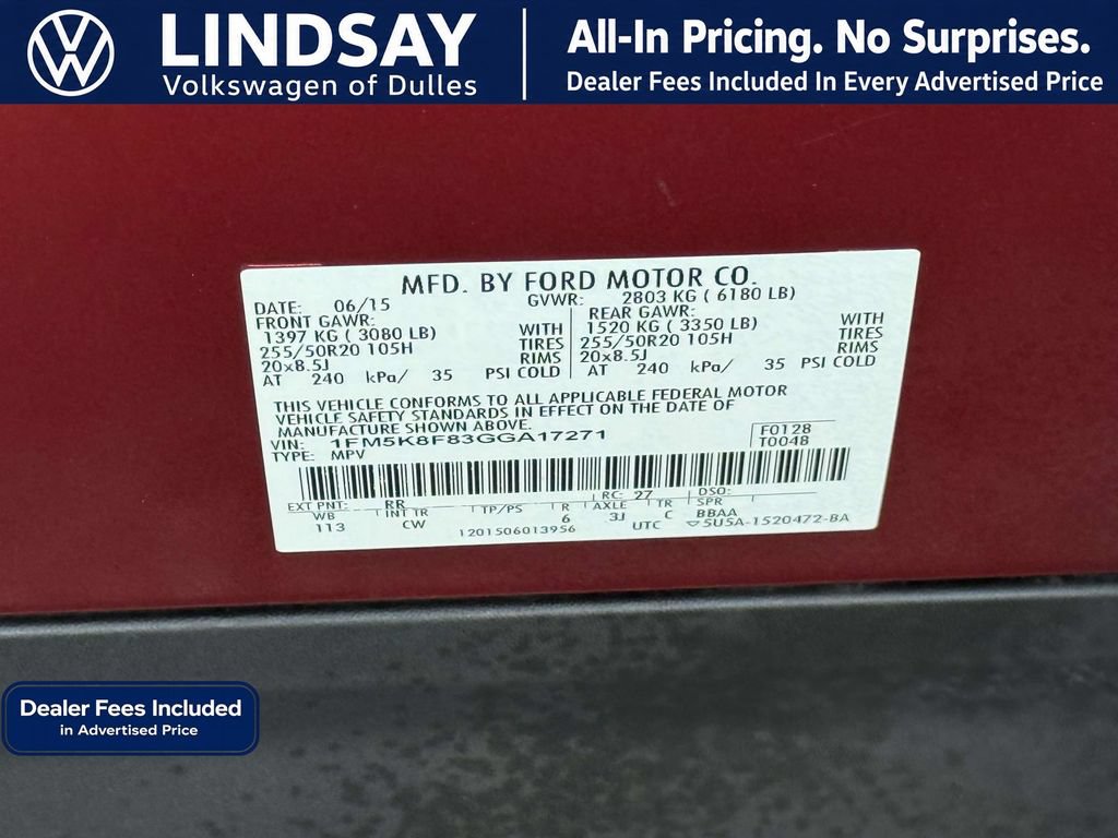Used 2016 Ford Explorer Limited w/ Equipment Group 301A AWD/4WD image 28