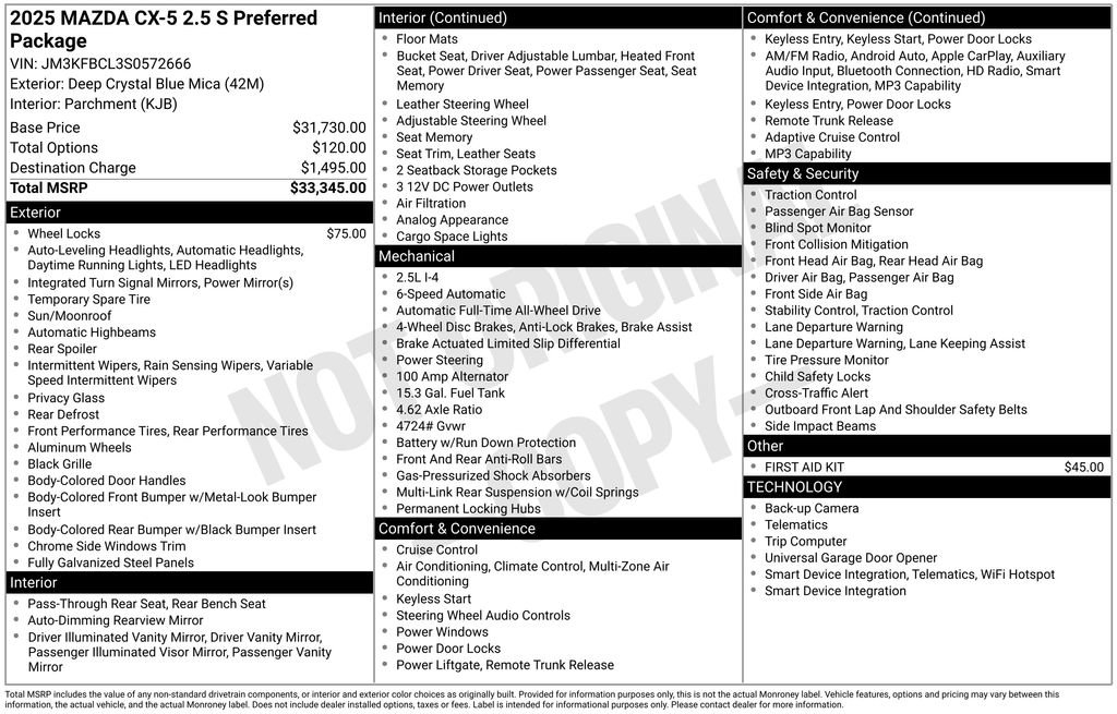 Used 2025 MAZDA CX-5 AWD 2.5 S w/ Preferred Package image 6