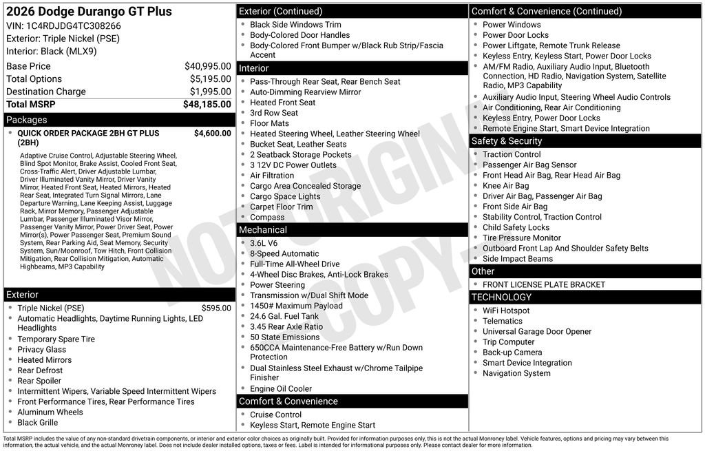New 2026 Dodge Durango GT AWD/4WD image 4