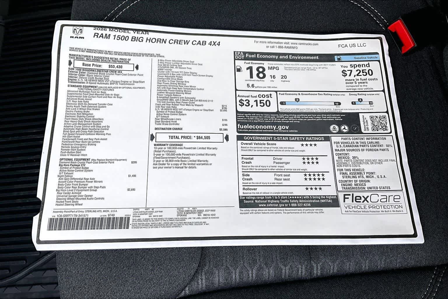 New 2026 RAM 1500 Big Horn AWD/4WD image 23