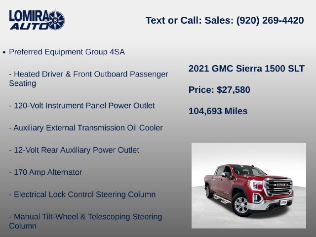 Used 2021 GMC Sierra 1500 SLT w/ SLT Convenience Package AWD/4WD image 21