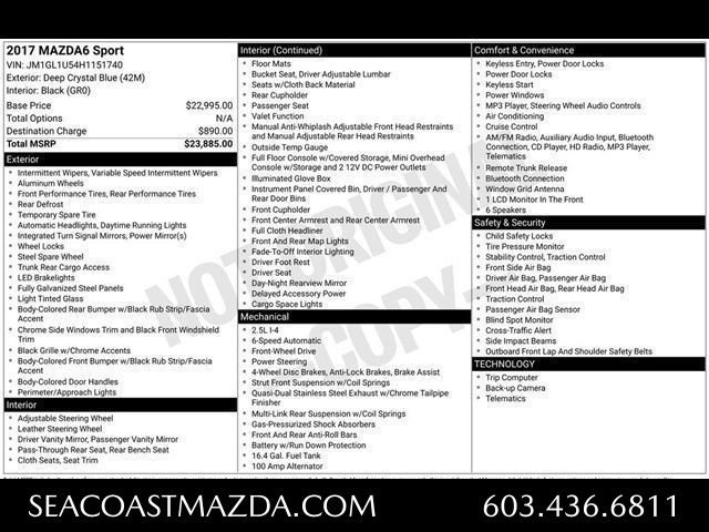 Used 2017 MAZDA MAZDA6 Sport image 6