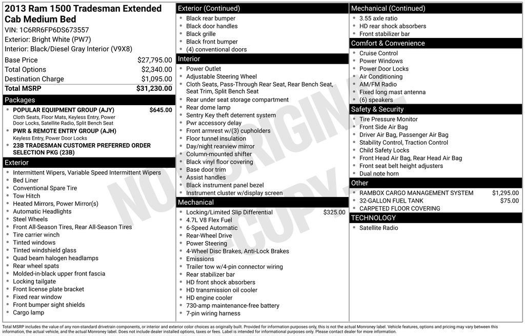 Used 2013 RAM 1500 Tradesman w/ Popular Equipment Group image 13