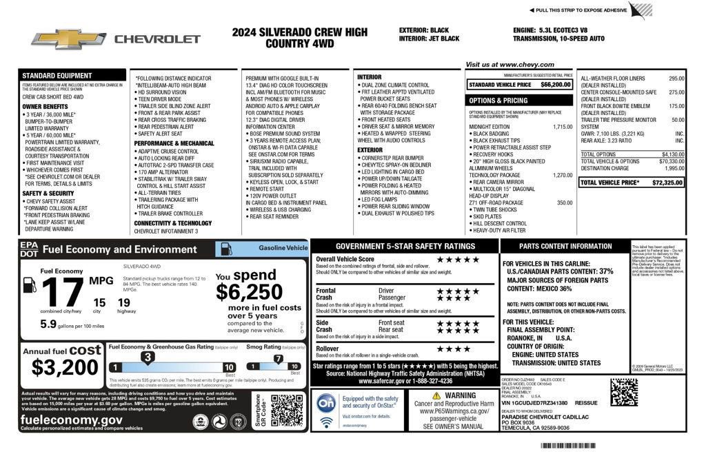 Used 2024 Chevrolet Silverado 1500 High Country w/ Midnight Edition image 10