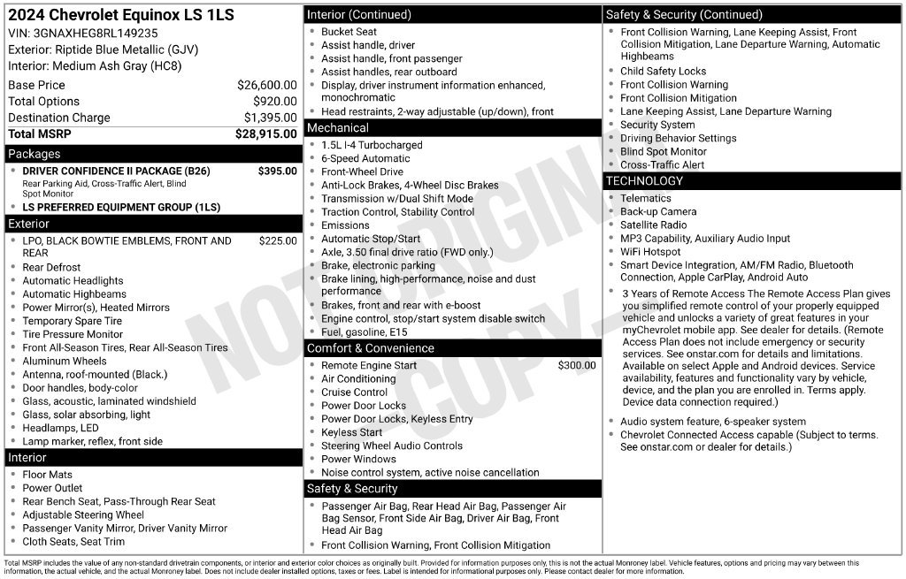 Used 2024 Chevrolet Equinox LS w/ Driver Confidence II Package FWD image 4