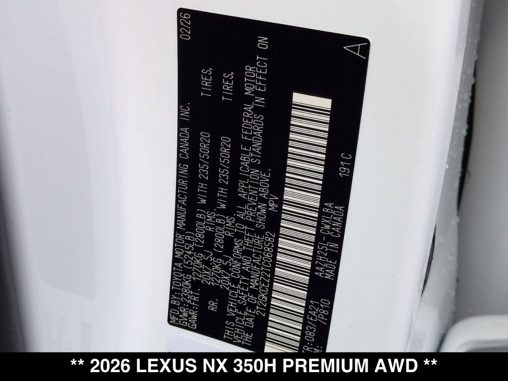 New 2026 Lexus NX 350h AWD w/ Accessory Package (2T) image 19