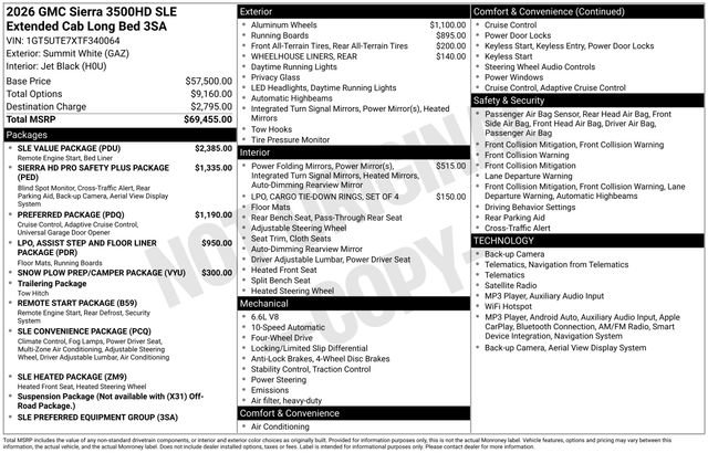 New 2026 GMC Sierra 3500 SLE w/ SLE Value Package AWD/4WD image 26