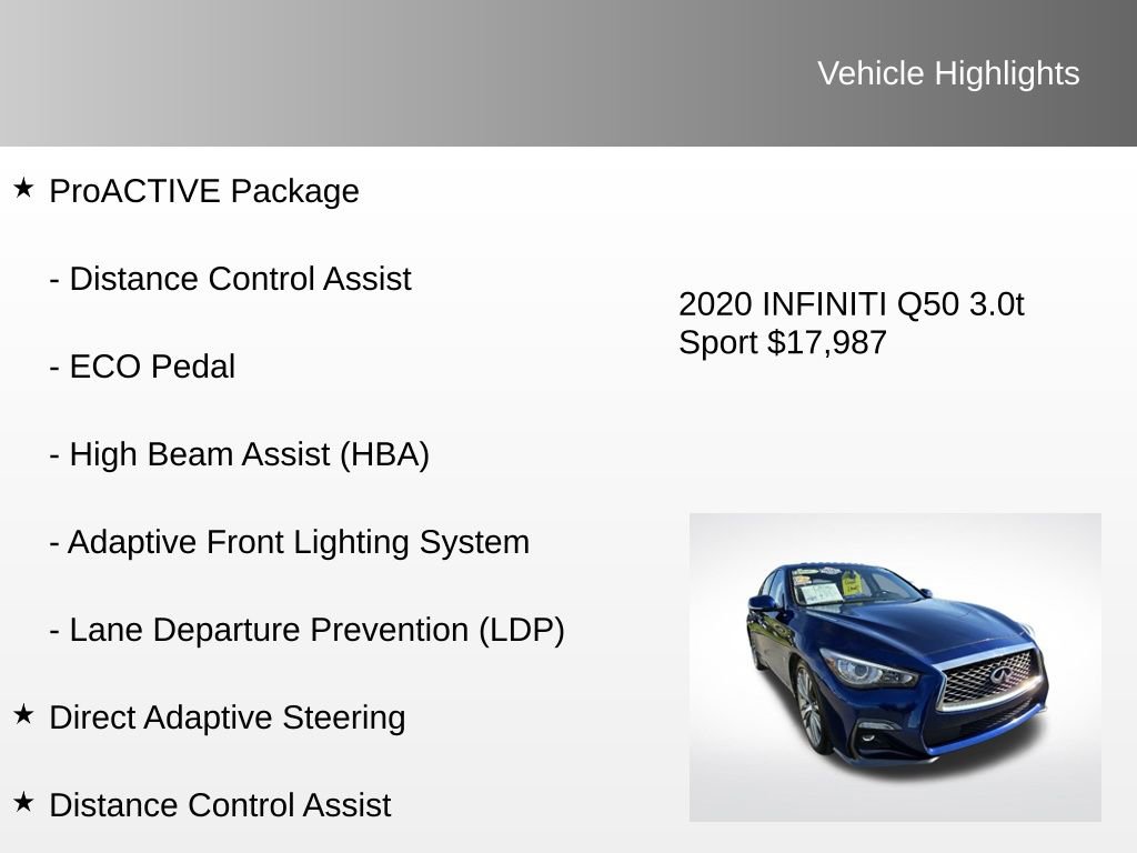 Used 2020 INFINITI Q50 Sport w/ Proactive Package image 12