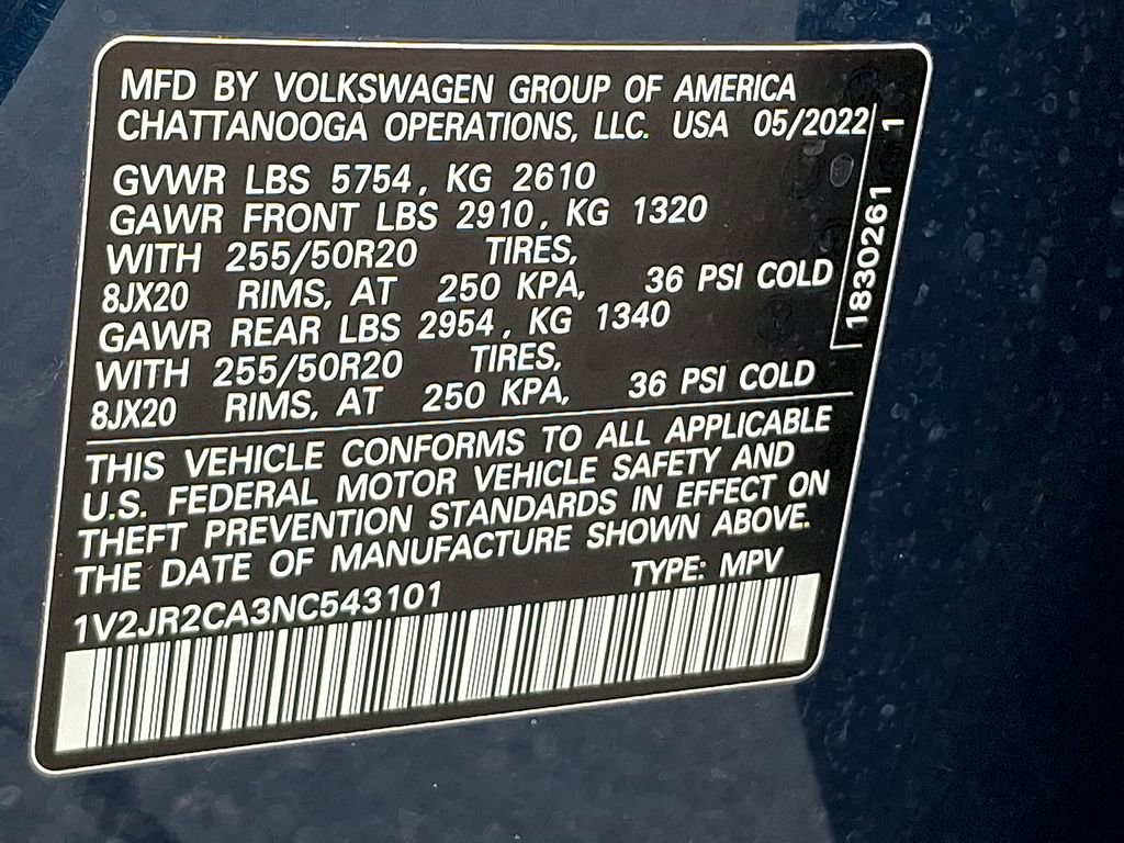 Used 2022 Volkswagen Atlas SE w/ Panoramic Sunroof Package image 27