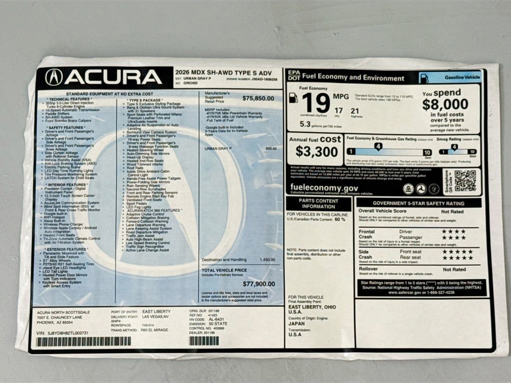 New 2026 Acura MDX Type S AWD/4WD image 9