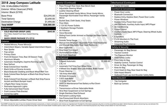 Used 2018 Jeep Compass Latitude w/ Cold Weather Group image 38