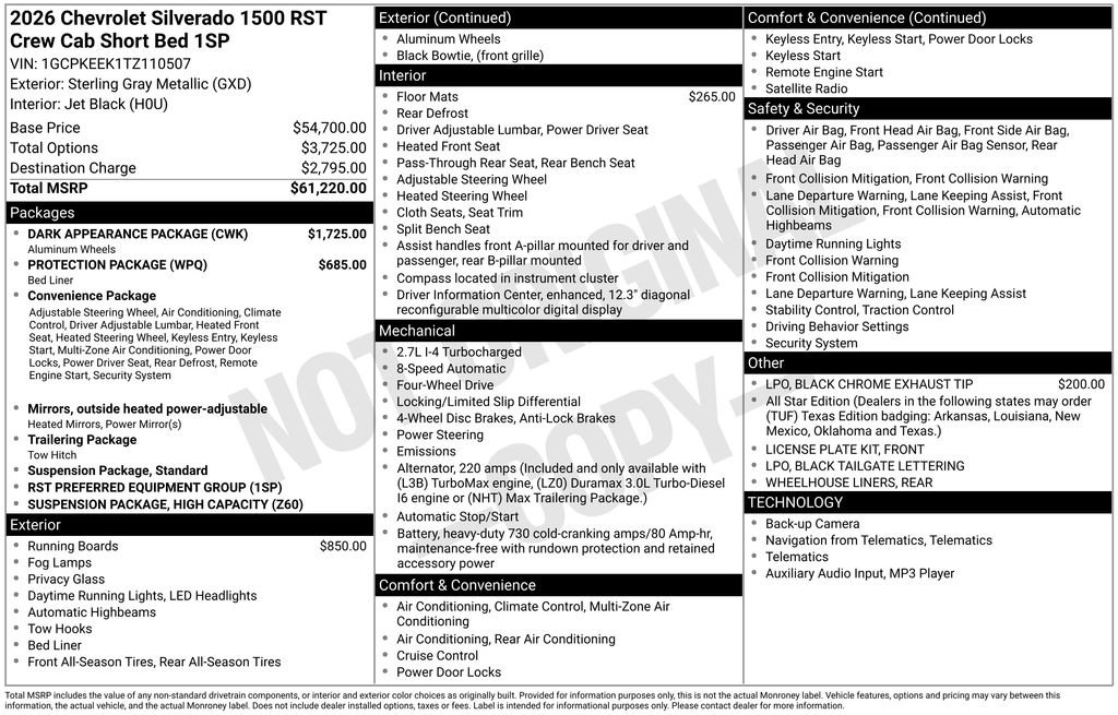 New 2026 Chevrolet Silverado 1500 RST w/ Dark Appearance Package AWD/4WD image 13