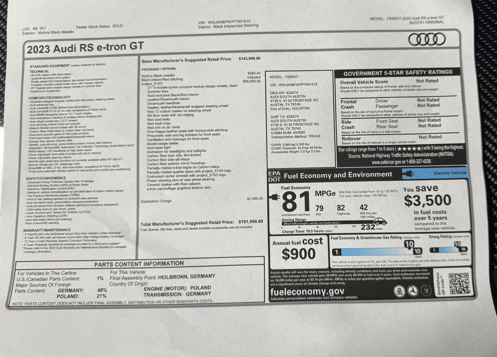 Used 2023 Audi RS e-tron GT image 40