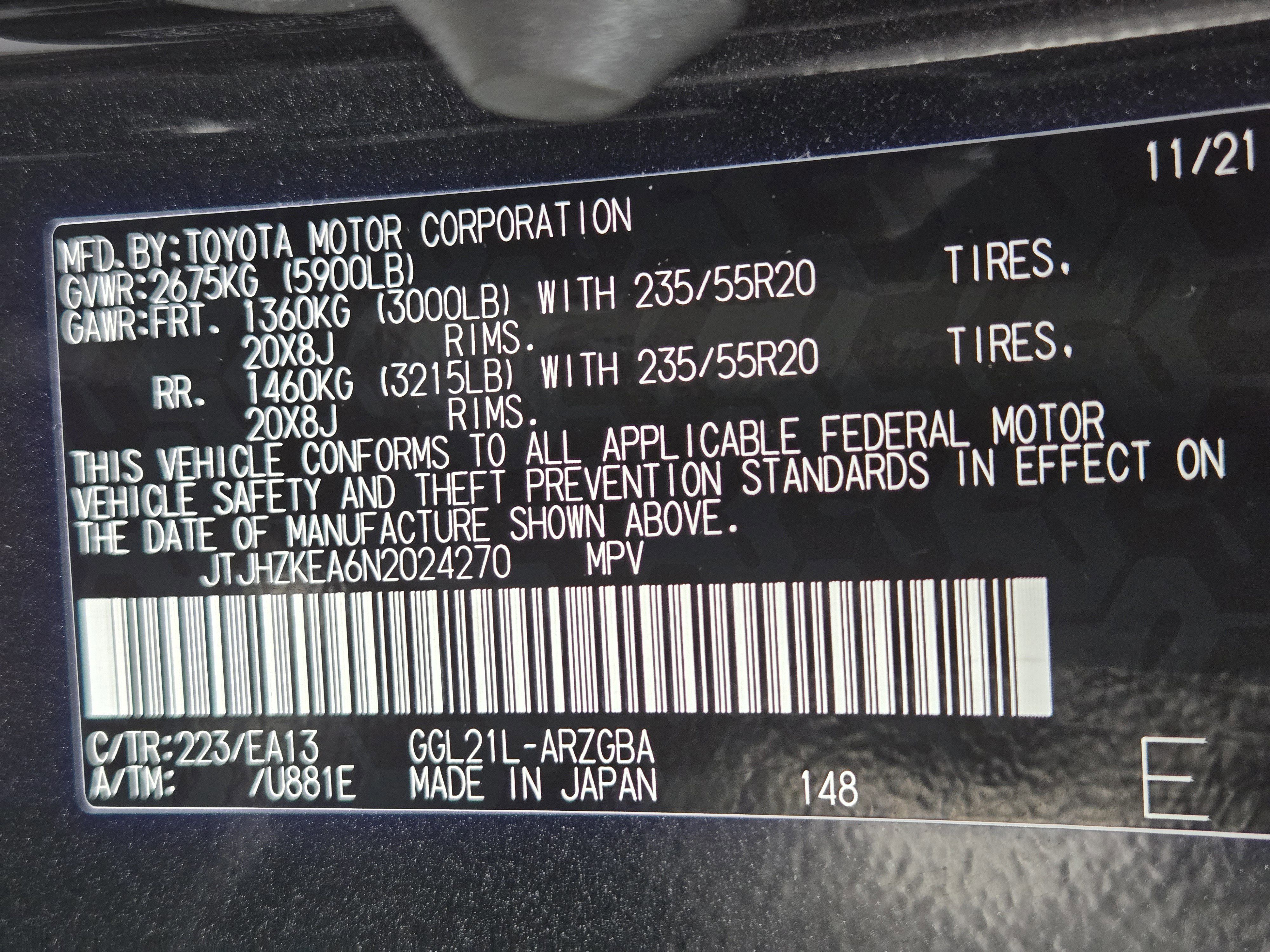 Certified 2022 Lexus RX 350L FWD w/ Premium Package image 9