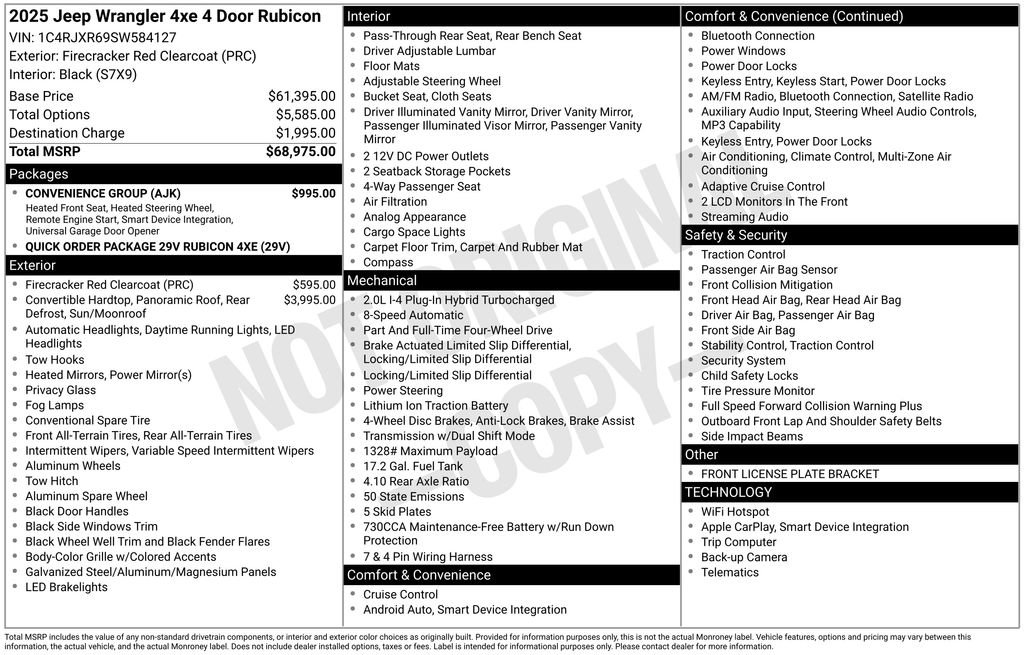 Certified 2025 Jeep Wrangler Unlimited Rubicon 4xe w/ Convenience Group image 9