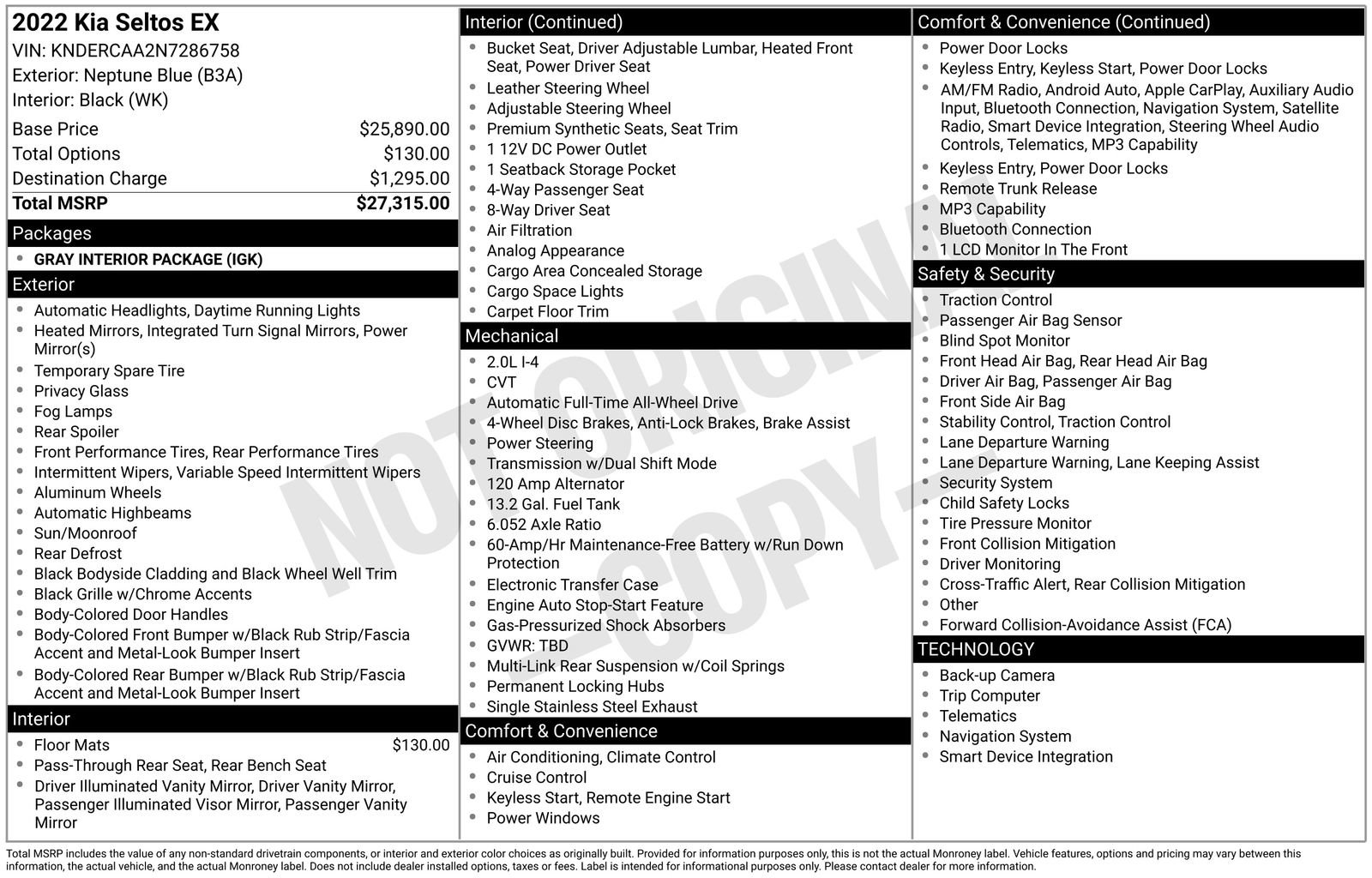 Used 2022 Kia Seltos EX image 5
