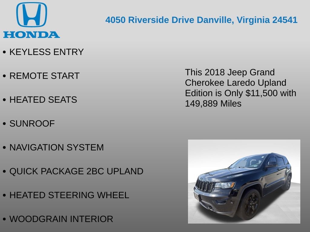 Used 2018 Jeep Grand Cherokee Laredo AWD/4WD image 7