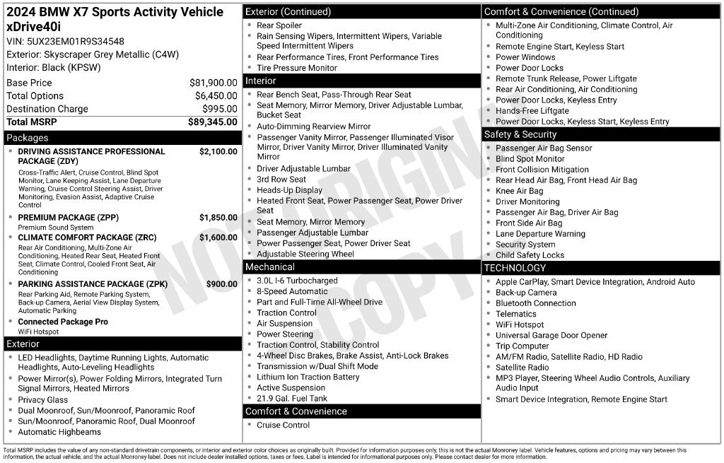 Certified 2024 BMW X7 xDrive40i AWD/4WD image 10