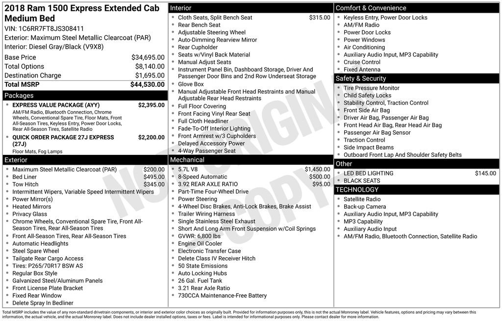 Used 2018 RAM 1500 Express w/ Express Value Package AWD/4WD image 31