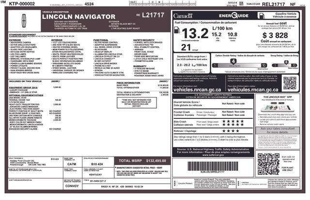 Used 2024 Lincoln Navigator Reserve w/ Equipment Group 201A