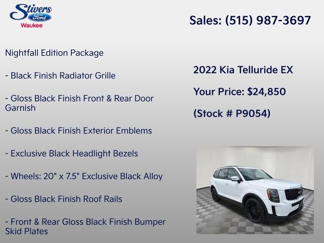 Used 2022 Kia Telluride EX w/ EX Premium Package AWD/4WD image 8