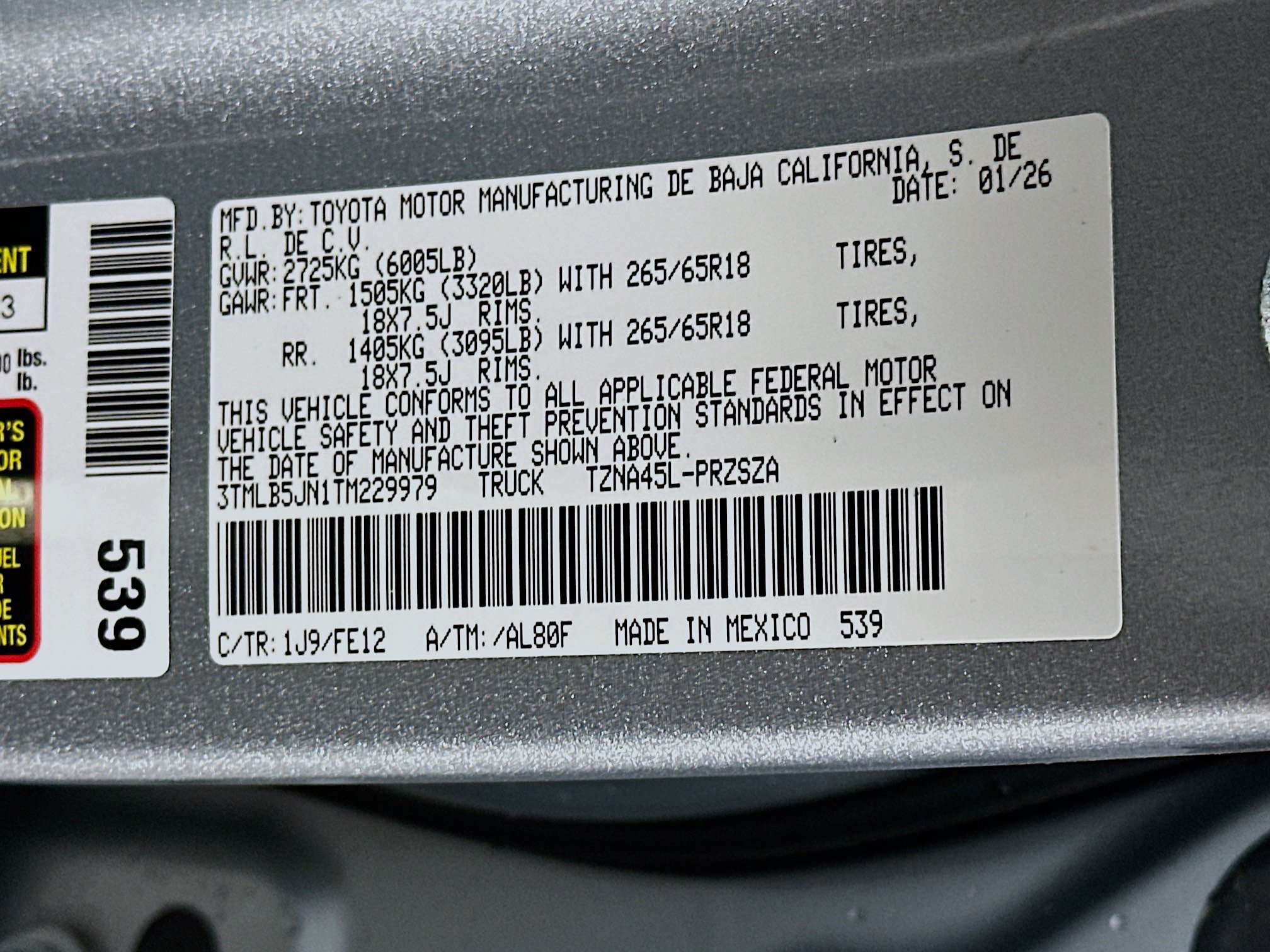 Used 2026 Toyota Tacoma TRD Sport AWD/4WD image 12