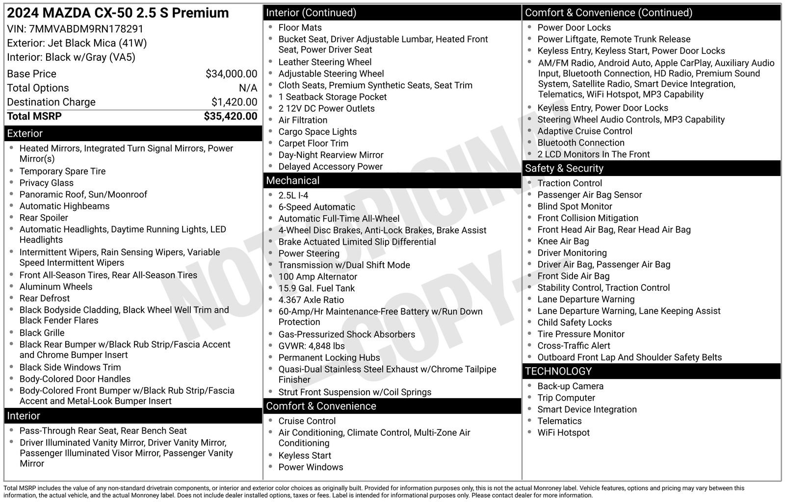 Certified 2024 MAZDA CX-50 AWD 2.5 S w/ Premium Package image 33