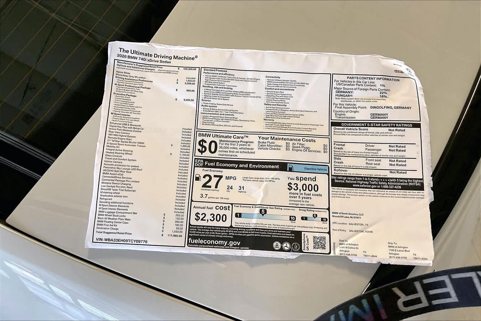 New 2026 BMW 740i xDrive w/ Executive Package AWD/4WD image 19