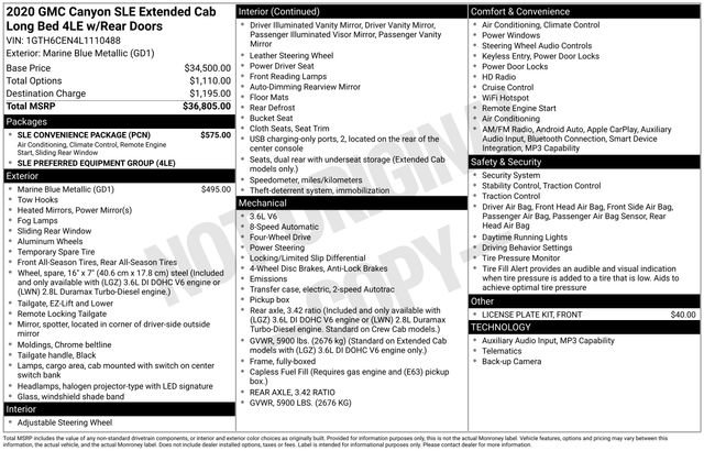 Used 2020 GMC Canyon SLE w/ SLE Convenience Package image 37