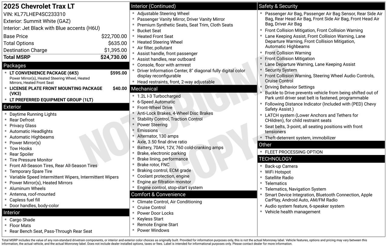 Used 2025 Chevrolet Trax LT w/ LT Convenience Package FWD image 5