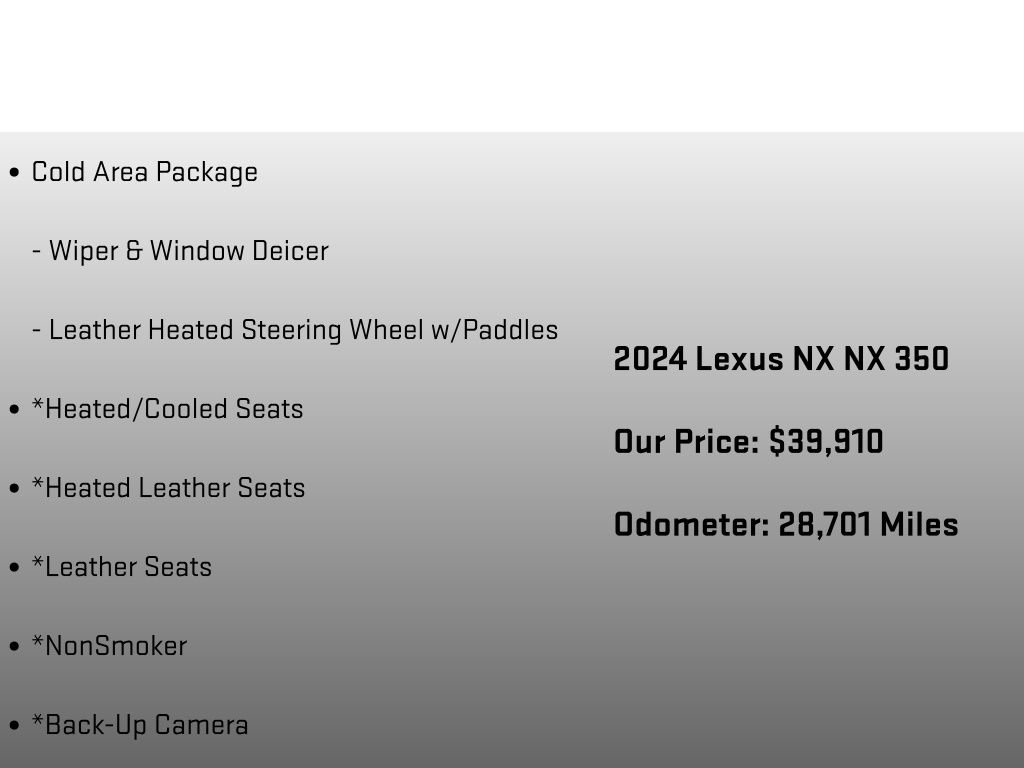Used 2024 Lexus NX 350 AWD w/ Cold Area Package image 6
