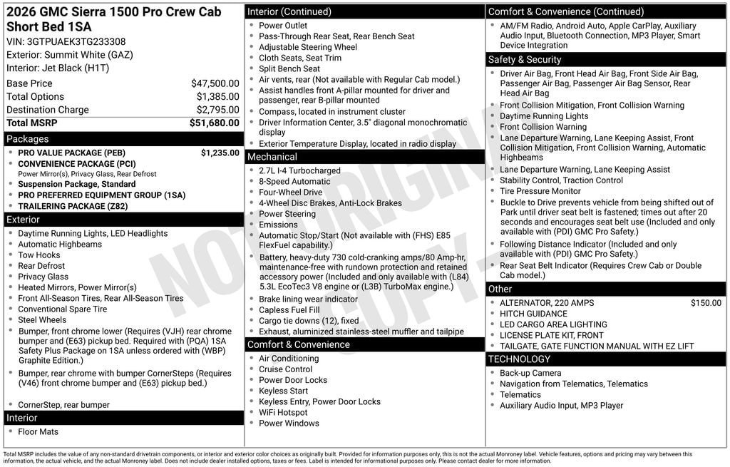 New 2026 GMC Sierra 1500 Pro w/ Pro Value Package image 25