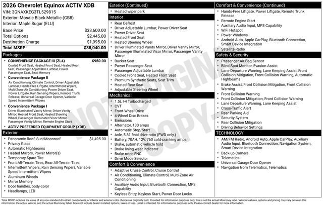 New 2026 Chevrolet Equinox ACTIV w/ Convenience Package III FWD image 4
