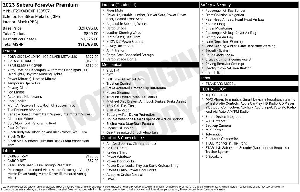 Certified 2023 Subaru Forester Premium AWD/4WD image 8