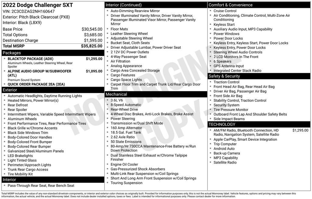 Used 2022 Dodge Challenger SXT w/ Blacktop Package image 40