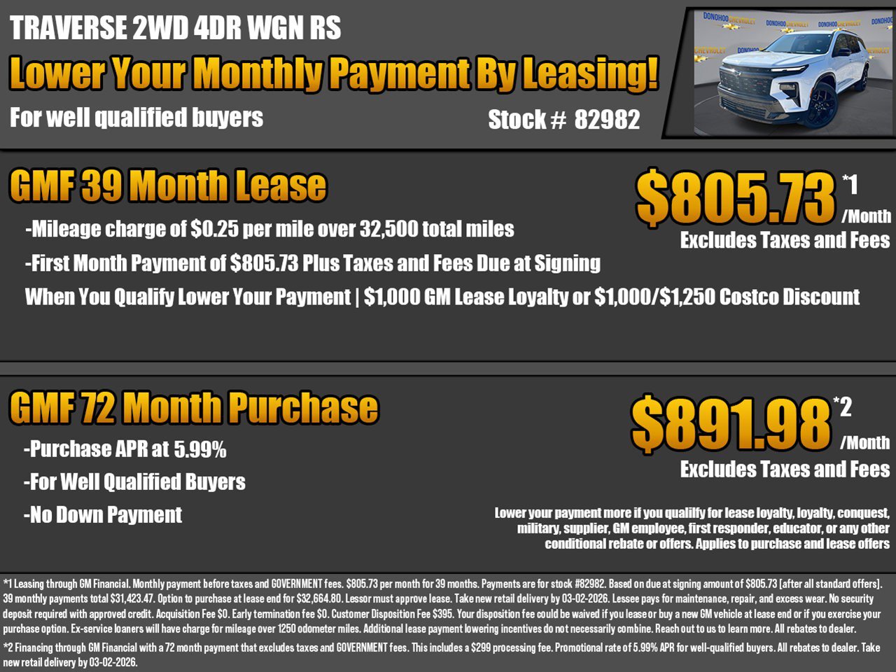 New 2026 Chevrolet Traverse RS image 2