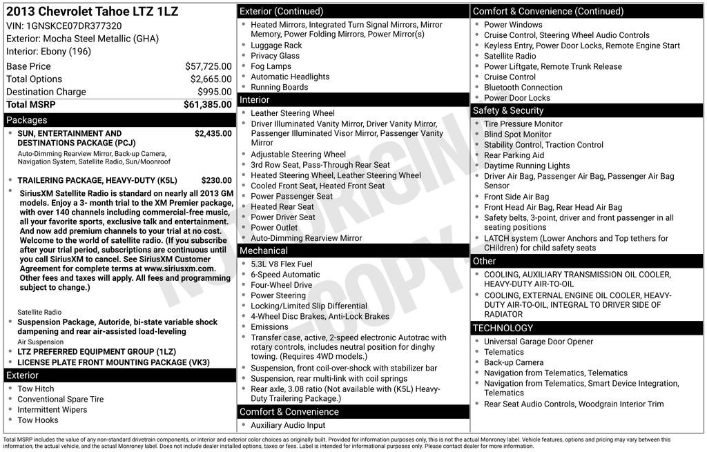 Used 2013 Chevrolet Tahoe LTZ AWD/4WD image 6