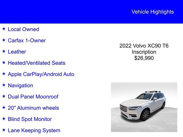 Used 2022 Volvo XC90 T6 Inscription image 2