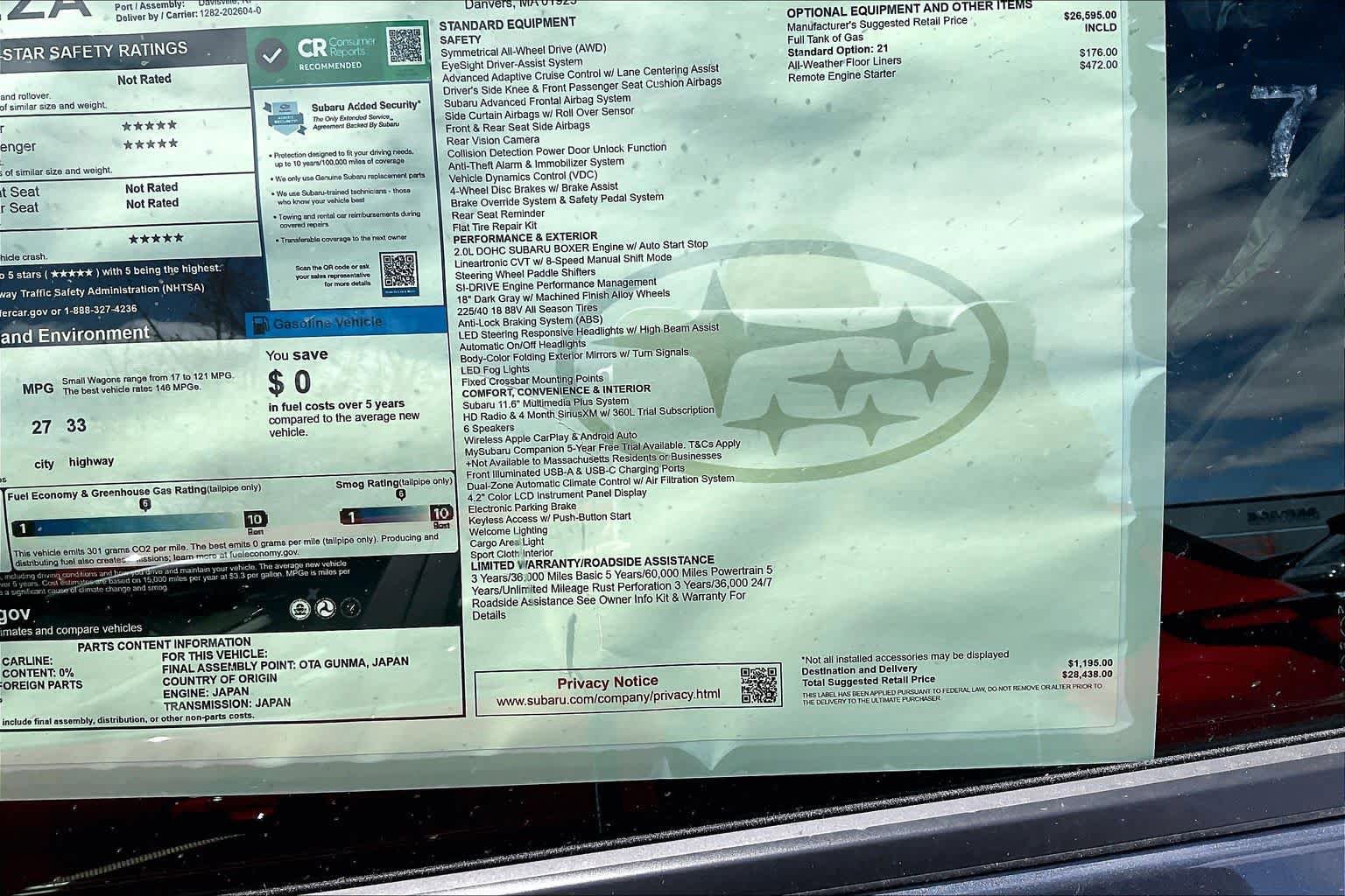 New 2026 Subaru Impreza 2.0i Sport AWD/4WD image 18