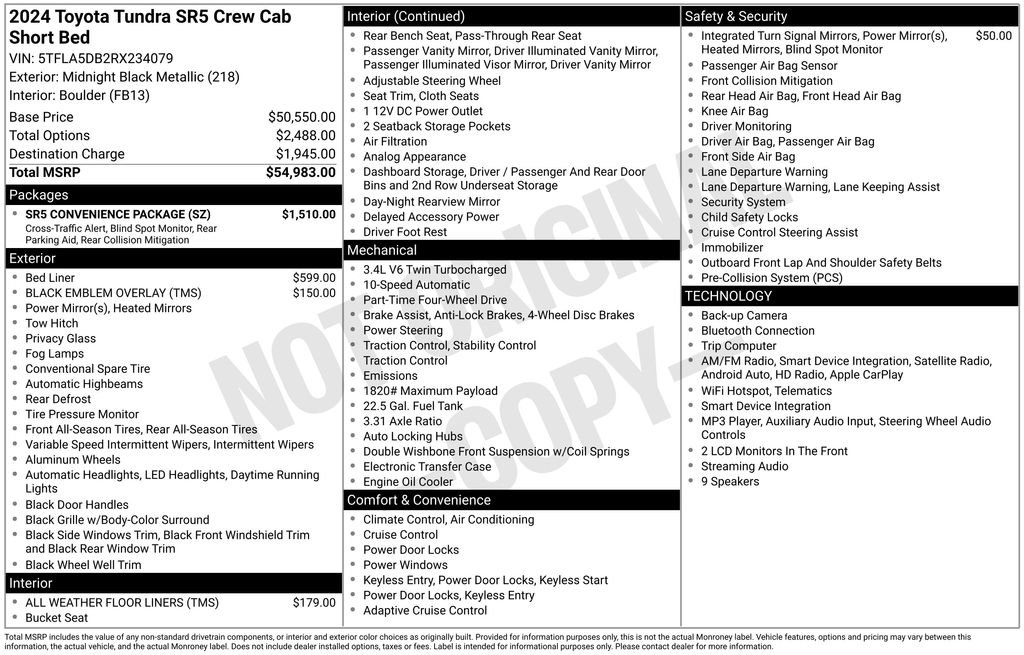 Used 2024 Toyota Tundra SR5 w/ SR5 Convenience Package AWD/4WD image 27